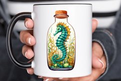 Hippocampus Glass Bottle Sublimation PNG Clipart Product Image 2