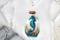 Hippocampus Glass Bottle Sublimation PNG Clipart Product Image 3
