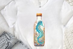 Hippocampus Glass Bottle Sublimation PNG Clipart Product Image 3