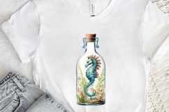 Hippocampus Glass Bottle Sublimation PNG Clipart Product Image 3