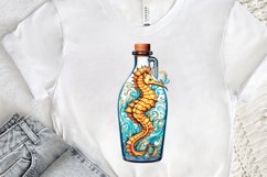 Hippocampus Glass Bottle Sublimation PNG Clipart Product Image 3