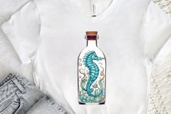 Hippocampus Glass Bottle Sublimation PNG Clipart Product Image 3