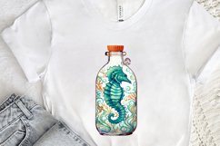 Hippocampus Glass Bottle Sublimation PNG Clipart Product Image 3