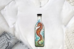 Hippocampus Glass Bottle Sublimation PNG Clipart Product Image 3