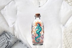 Hippocampus Glass Bottle Sublimation PNG Clipart Product Image 3