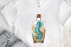 Hippocampus Glass Bottle Sublimation PNG Clipart Product Image 2