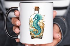 Hippocampus Glass Bottle Sublimation PNG Clipart Product Image 3