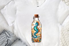 Hippocampus Glass Bottle Sublimation PNG Clipart Product Image 3