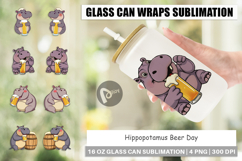 Glass Can Hippopotamus Beer Day Product Image 1