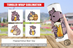 Tumbler Hippopotamus Beer Day Product Image 1