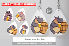 Earring Hippopotamus Beer Day Product Image 1