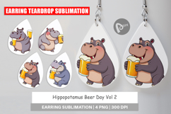 Earring Hippopotamus Beer Day Product Image 1