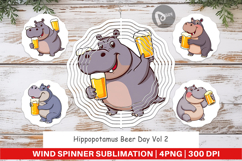 Wind Spinner Hippopotamus Beer Day Product Image 1