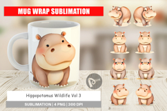 Mug Wrap Hippopotamus Wildlife Product Image 1