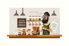 Hipster Barista Vector Illustration Product Image 1