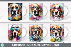 Bundle of six Rainbow Beagles Mug Wrap designs.