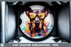 GorgeousHipster Dog Car Coaster design.