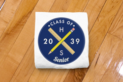 Hipster Logo Grad Class of 2020-2039 Applique Embroidery