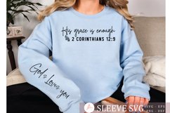 His grace is enough Sleeve SVG, Christian Quote SVG Product Image 2