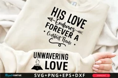 His Love Endures Sleeve SVG, God SVG Design, Faith SVG Product Image 1
