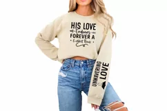 His Love Endures Sleeve SVG, God SVG Design, Faith SVG Product Image 2