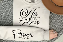 His Love Endures Sleeve SVG, Christian SVG Design, Faith SVG Product Image 2