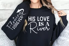 His Love Is A River Sleeve SVG, Christian SVG Design Product Image 1