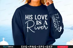 His Love Is A River Sleeve SVG, Christian SVG Design Product Image 2