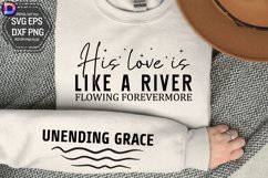 His Love is Like a River Flowing Forevermore Sleeve SVG Product Image 1