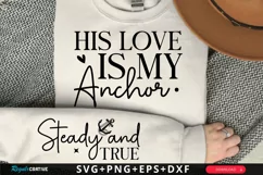 His Love Is My Anchor Sleeve SVG, Christian SVG Design Product Image 1