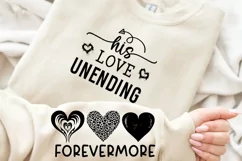 His Love Unending Sleeve SVG, God SVG Design, Faith SVG Product Image 1