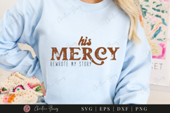 His Mercy SVG PNG | Boho Christian PNG Product Image 1