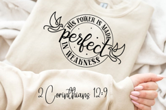 His Power Is Made Perfect Sleeve SVG, Bible Quotes SVG Product Image 2