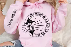 His Word Is A Lamp To My Feet Sleeve SVG Design Product Image 3