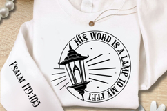 His Word Is A Lamp To My Feet Sleeve SVG Design Product Image 2