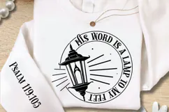His Word Is A Lamp To My Feet Sleeve SVG Design Product Image 2