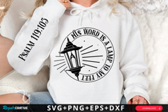 His Word Is A Lamp To My Feet Sleeve SVG Design Product Image 1