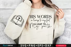His Words A Lamp To My Sleeve SVG, Christian SVG Design Product Image 1