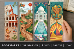 Historical bookmarks printable sublimation bookmark design Product Image 1