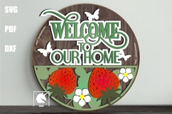 Welcome To Our Home Sign SVG | Strawberry Welcome Sign Product Image 1