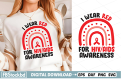 HIV AIDS Awareness Svg Png, Red Ribbon Svg,HIV/AIDS Product Image 1
