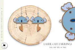 Cute Valentine Laser Cut Earrings SVG | Kawaii Earrings Product Image 2