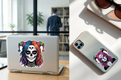 Halloween Joker. Halloween Stickers design PNG Product Image 2