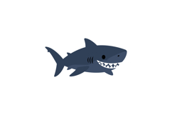 Playful cartoon shark swimming in a vibrant ocean with a min Product Image 1