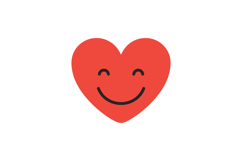 Smiling heart character with a cheerful expression in flat d Product Image 1