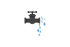 Water faucet with dripping water in flat design vector illus Product Image 1