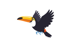 Colorful toucan in flight with vibrant plumage and dynamic w Product Image 1
