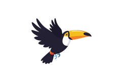 Colorful toucan in flight with vibrant wings and a large bea Product Image 1