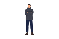 Young man standing confidently with arms crossed in a casual Product Image 1