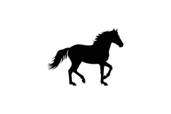 Majestic black horse in a confident pose, minimalistic desig Product Image 1